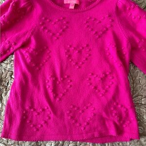 Lilly Pulitzer Kippa heart sweater in berry soirée color